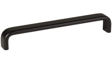 Griff Lützen aluminium - Schwarz Struktur Pulverbeschichtung - 200 mm lang vor weißem Hintergrund