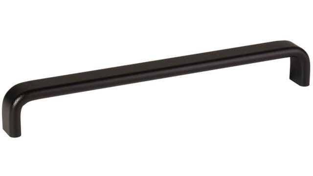 Griff Lützen aluminium - Schwarz Struktur Pulverbeschichtung - 232 mm lang vor weißem Hintergrund