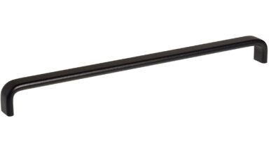 Griff Lützen aluminium - Schwarz Struktur Pulverbeschichtung - 264 mm lang vor weißem Hintergrund
