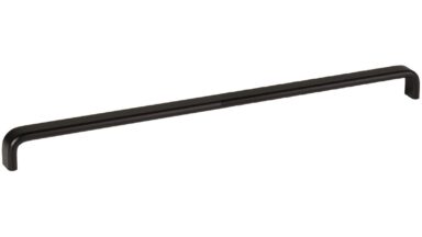 Griff Lützen aluminium - Schwarz Struktur Pulverbeschichtung - 424 mm lang vor weißem Hintergrund