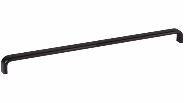 Griff Lützen aluminium - Schwarz Struktur Pulverbeschichtung - 424 mm lang vor weißem Hintergrund