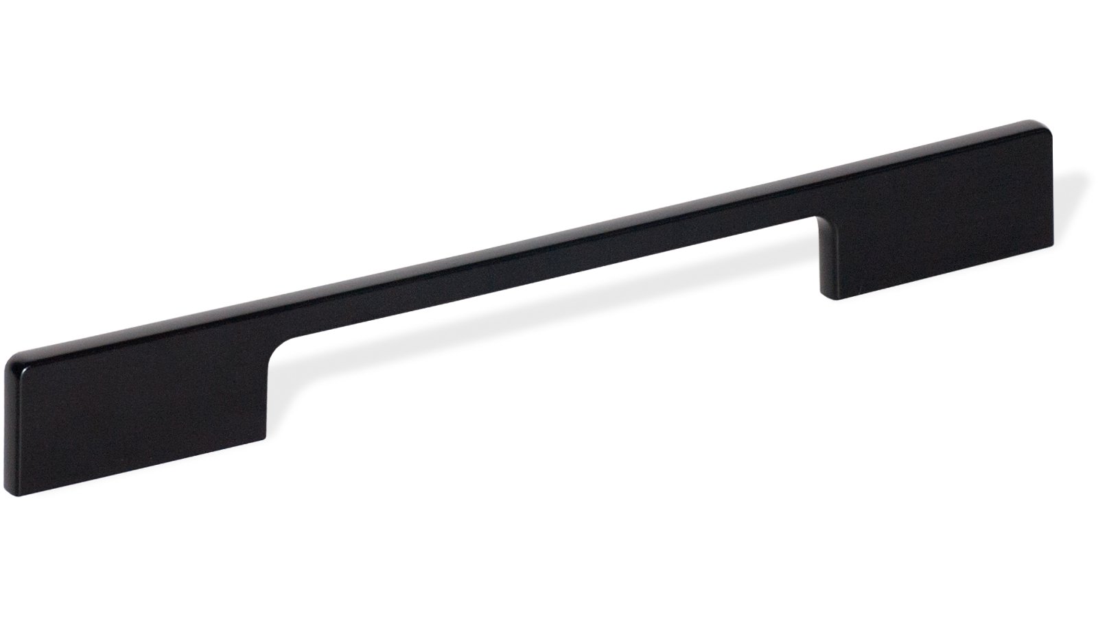 Griff Nuthetal Metall - Schwarz seidenmatt Pulverbeschichtung - 249 mm lang  vor weißem Hintergrund