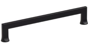 Griff Ortenberg Metall - Schwarz matt Pulverbeschichtung - 174 mm lang  vor weißem Hintergrund