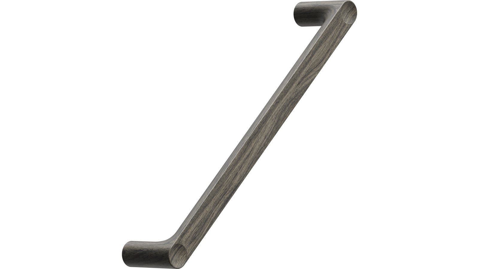 Griff PUNTO Eiche FSC 100% - Dunkelbraun - 172 mm lang  vor weißem Hintergrund