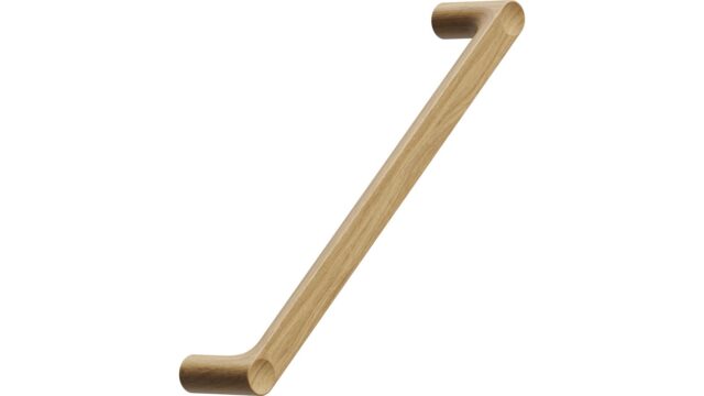 Griff PUNTO Eiche FSC 100% - Lackiert - 172 mm lang vor weißem Hintergrund