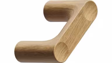 Griff PUNTO Eiche FSC 100% - Lackiert - 44 mm lang vor weißem Hintergrund