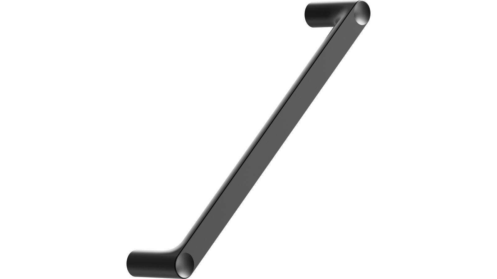 Griff PUNTO Zink - Schwarz matt - 172 mm lang  vor weißem Hintergrund