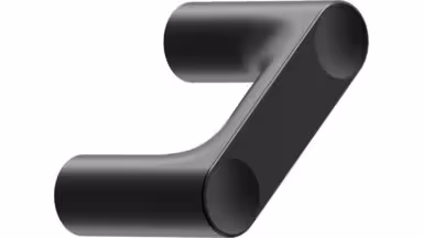 Griff PUNTO Zink - Schwarz matt - 44 mm lang vor weißem Hintergrund