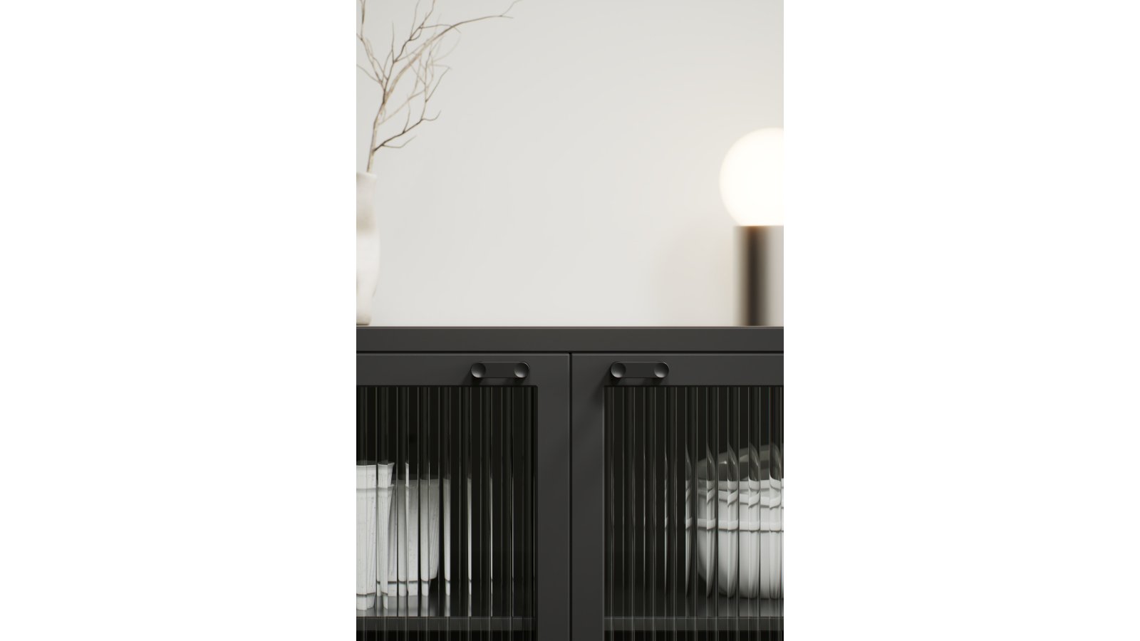 Moebelgriff-PUNTO-schwarz-Zinkdruckguss-laenge-44-FP-001575-anwendung-2 Griff PUNTO Zink - Schwarz matt - 44 mm lang vor weißem Hintergrund