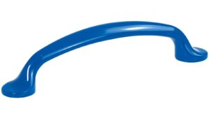 Griff Pfedelbach Metall - Blaues Halbglanzpulver - 125 mm lang  vor weißem Hintergrund