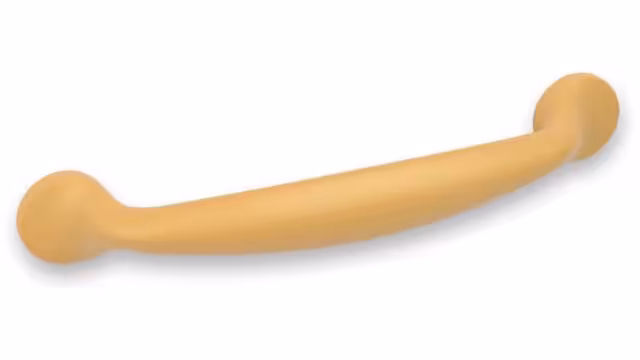 Griff Pfedelbach Metall - Gold matt Pulverbeschichtung - 170 mm lang vor weißem Hintergrund