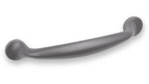 Griff Pfedelbach Metall - Graphit matt Pulver - 125 mm lang  vor weißem Hintergrund
