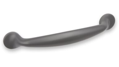 Griff Pfedelbach Metall - Graphit matt Pulver - 170 mm lang vor weißem Hintergrund