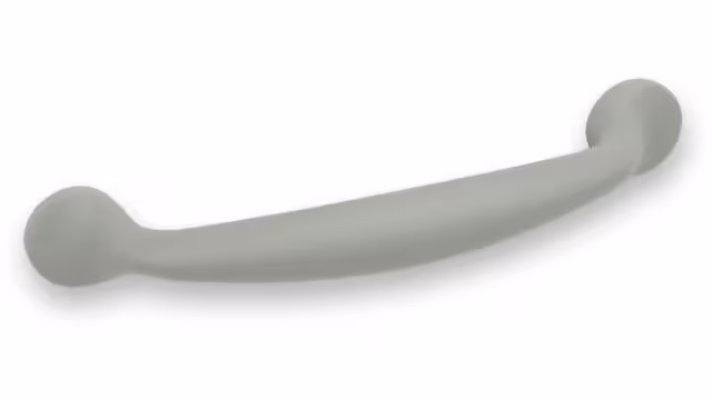 Griff Pfedelbach Metall - Olivgrau Pulverbeschichtung - 125 mm lang vor weißem Hintergrund