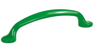 Griff Pfedelbach Metall - Grün seiden glänzend Pulverbeschichtung - 125 mm lang  vor weißem Hintergrund