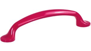 Griff Pfedelbach Metall - Rosa seiden glänzend Pulverbeschichtung - 125 mm lang  vor weißem Hintergrund