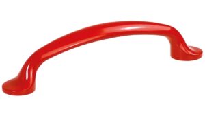 Griff Pfedelbach Metall - Rot Pulverbeschichtung - 125 mm lang  vor weißem Hintergrund