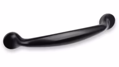 Griff Pfedelbach Metall - Schwarz seidenmatt Pulverbeschichtung - 170 mm lang vor weißem Hintergrund