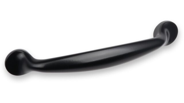 Griff Pfedelbach Metall - Schwarz seidenmatt Pulverbeschichtung - 170 mm lang vor weißem Hintergrund