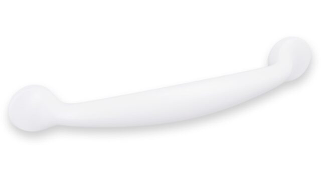 Griff Pfedelbach Metall - Weiß seidenmatt Pulverbeschichtung - 170 mm lang vor weißem Hintergrund