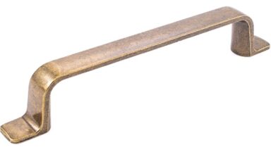 Griff Schieder-Schwalenberg Metall - patiniertes Messing - 165 mm lang vor weißem Hintergrund