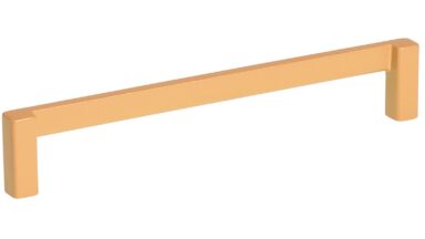 Griff Schlangen Metall - Gold matt Pulverbeschichtung - 138 mm lang vor weißem Hintergrund