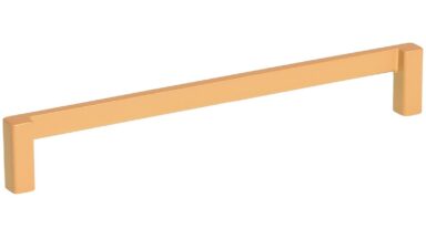 Griff Schlangen Metall - Gold matt Pulverbeschichtung - 170 mm lang vor weißem Hintergrund