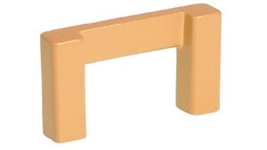 Griff Schlangen Metall - Gold matt Pulverbeschichtung - 42 mm lang  vor weißem Hintergrund