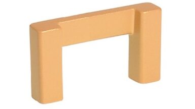 Griff Schlangen Metall - Gold matt Pulverbeschichtung - 42 mm lang vor weißem Hintergrund
