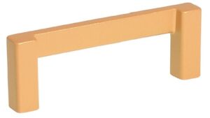 Griff Schlangen Metall - Gold matt Pulverbeschichtung - 74 mm lang vor weißem Hintergrund