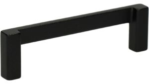 Griff Schlangen Metall - Schwarz Struktur Pulverbeschichtung - 106 mm lang vor weißem Hintergrund