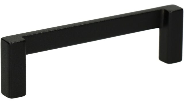 Griff Schlangen Metall - Schwarz Struktur Pulverbeschichtung - 106 mm lang  vor weißem Hintergrund