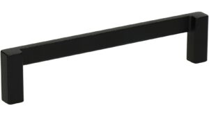 Griff Schlangen Metall - Schwarz Struktur Pulverbeschichtung - 138 mm lang vor weißem Hintergrund