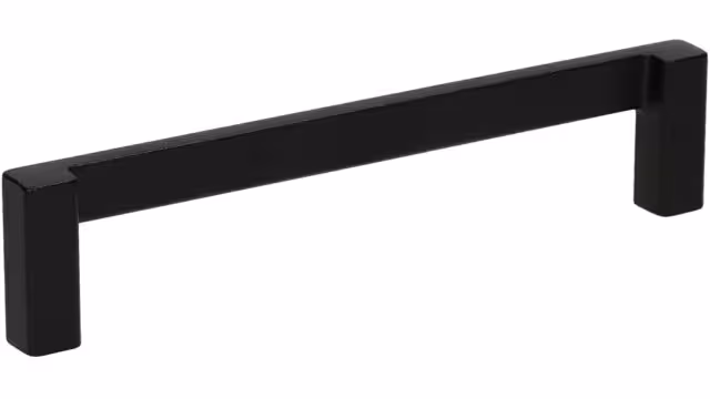 Griff Schlangen Metall - Schwarz Struktur Pulverbeschichtung - 138 mm lang vor weißem Hintergrund