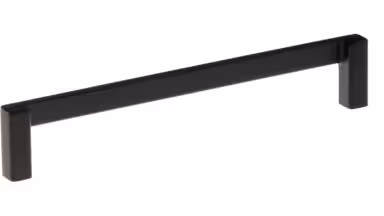 Griff Schlangen Metall - Schwarz Struktur Pulverbeschichtung - 170 mm lang vor weißem Hintergrund