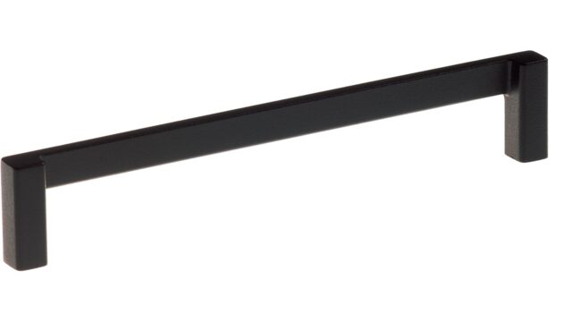 Griff Schlangen Metall - Schwarz Struktur Pulverbeschichtung - 170 mm lang  vor weißem Hintergrund
