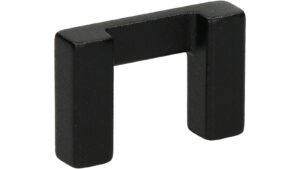 Griff Schlangen Metall - Schwarz Struktur Pulverbeschichtung - 42 mm lang  vor weißem Hintergrund