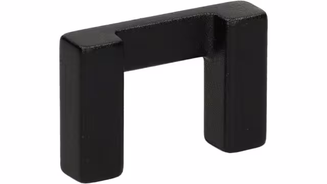 Griff Schlangen Metall - Schwarz Struktur Pulverbeschichtung - 42 mm lang vor weißem Hintergrund