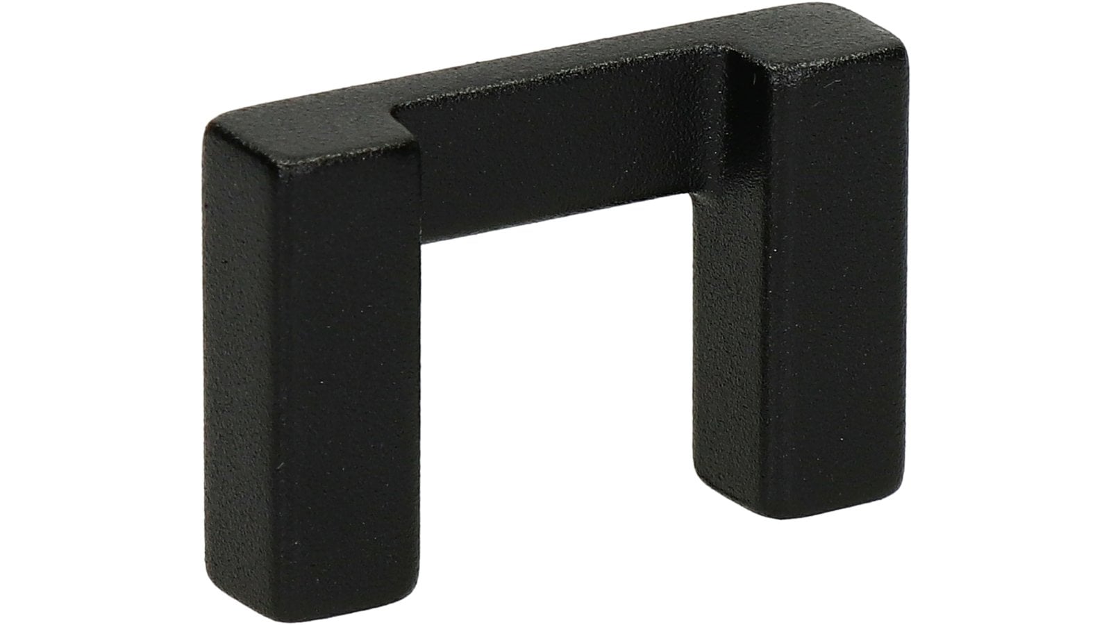 Griff Schlangen Metall - Schwarz Struktur Pulverbeschichtung - 42 mm lang  vor weißem Hintergrund