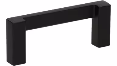 Griff Schlangen Metall - Schwarz Struktur Pulverbeschichtung - 74 mm lang vor weißem Hintergrund