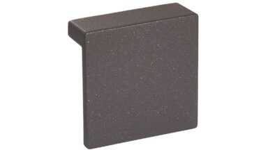 Griff Schmitten Metall - Graphit Marone Pulverbeschichtung - 73 mm lang vor weißem Hintergrund