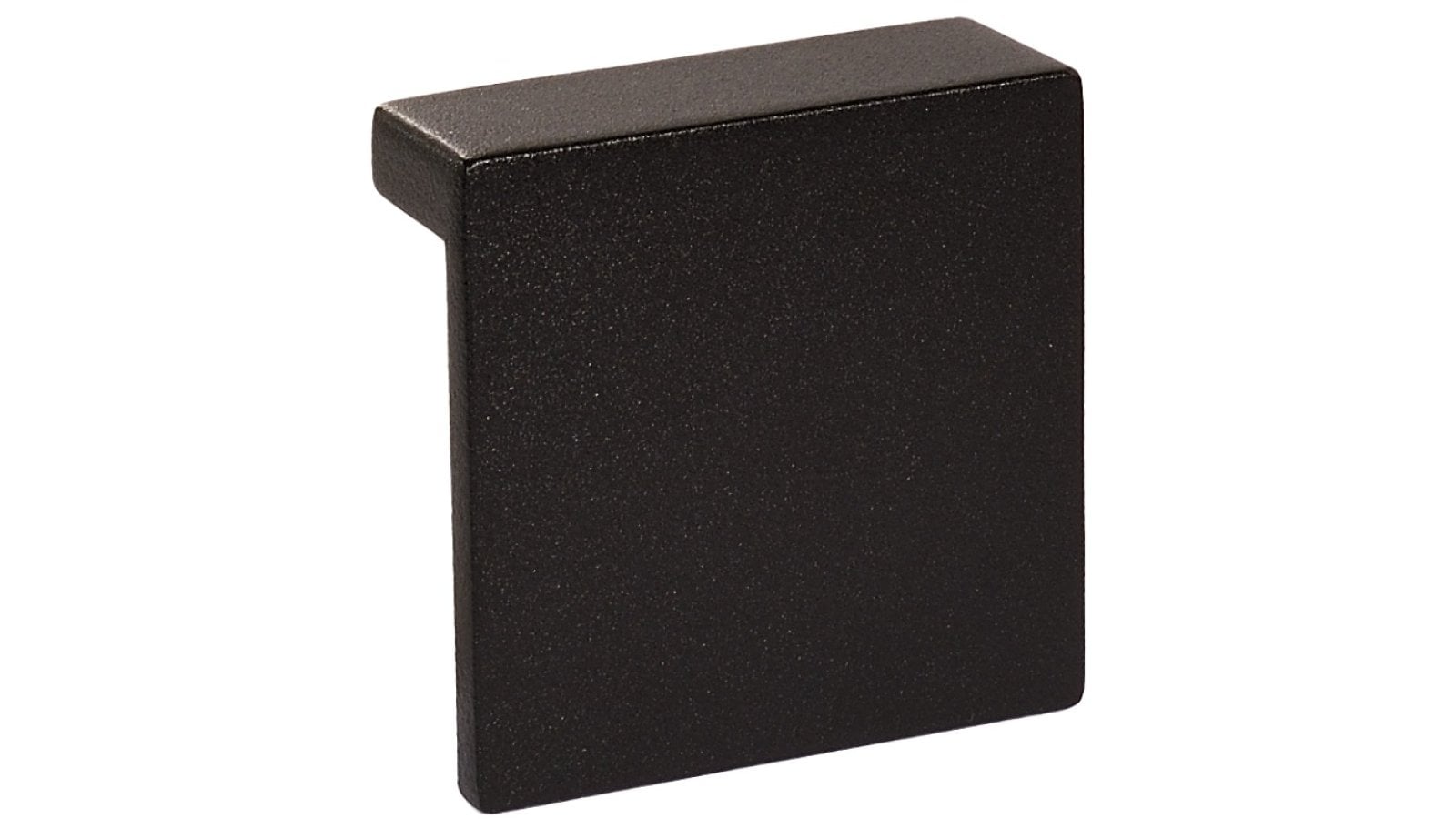 Griff Schmitten Metall - Schwarz Struktur Pulverbeschichtung - 73 mm lang  vor weißem Hintergrund