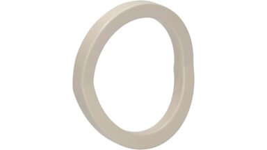 Griff Schönwalde-Glien Metall - Beige matt Pulverbeschichtung - 106 mm lang vor weißem Hintergrund
