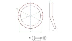 Griff Schönwalde-Glien Metall - Chrom glänzend galvanisiert - 106 mm lang  vor weißem Hintergrund