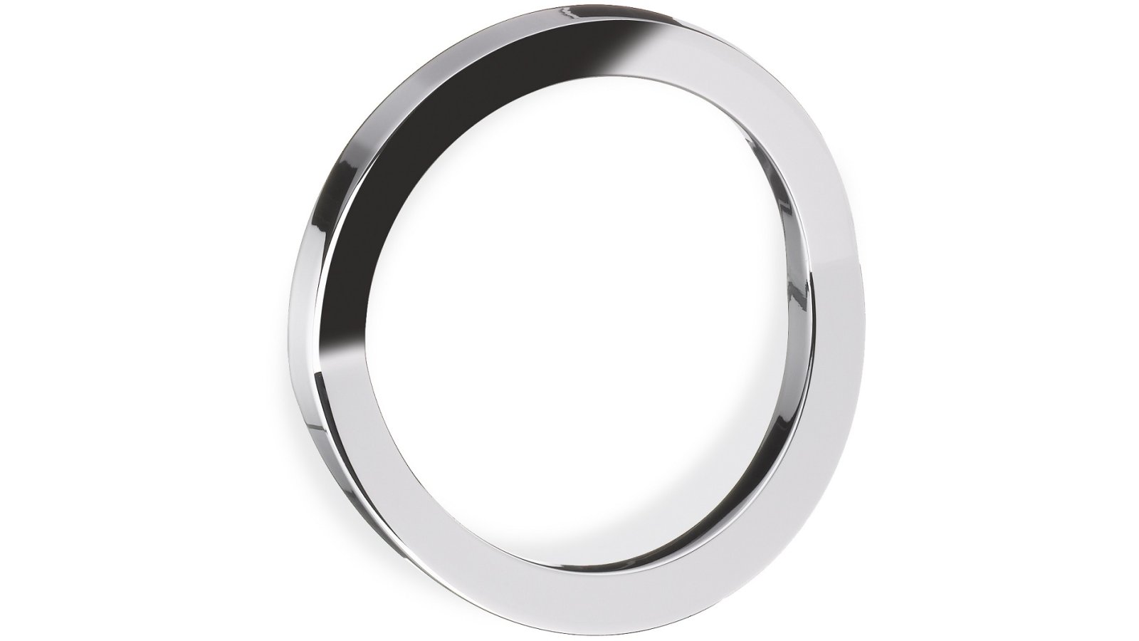 Griff Schönwalde-Glien Metall - Chrom glänzend galvanisiert - 106 mm lang  vor weißem Hintergrund