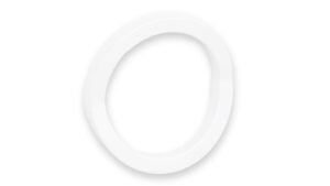 Griff Schönwalde-Glien Metall - Weiß seidenmatt Pulverbeschichtung - 106 mm lang  vor weißem Hintergrund