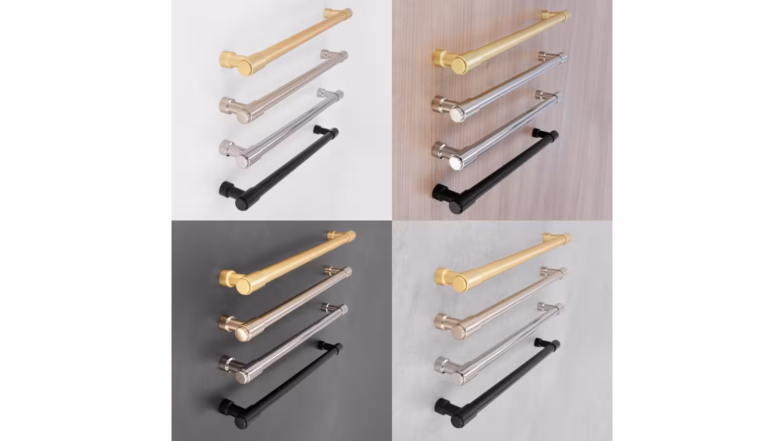 Griff Südharz Druckguss nickel glänzend - 339 mm lang  vor weißem Hintergrund