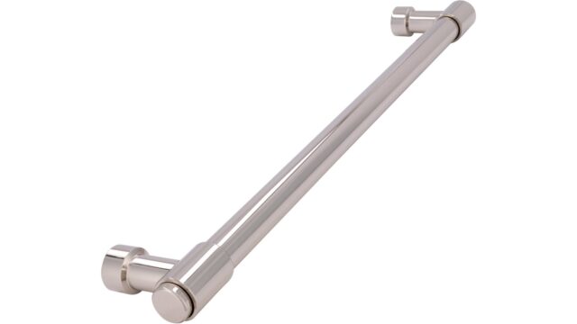 Griff Südharz Druckguss nickel glänzend - 339 mm lang  vor weißem Hintergrund