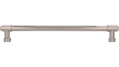 Griff Südharz Druckguss nickel glänzend - 339 mm lang  vor weißem Hintergrund