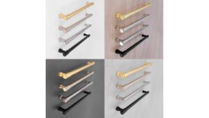 Griff Südharz Druckguss vernickelt feingeschliffen - 339 mm lang  vor weißem Hintergrund